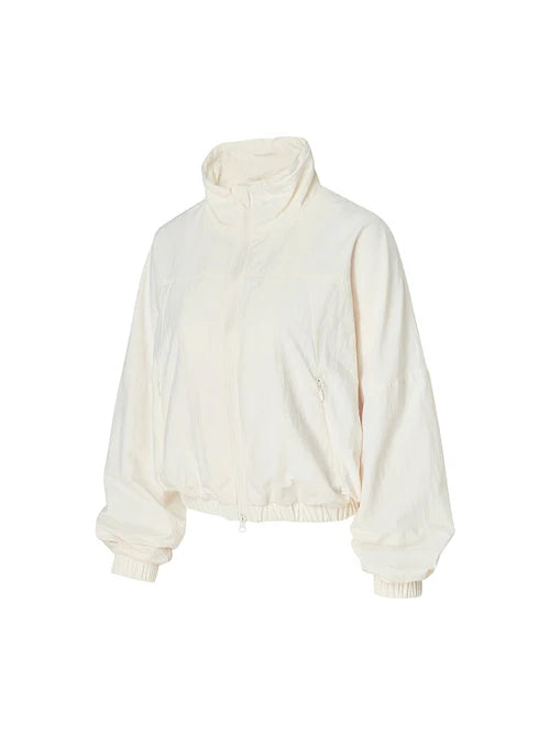 High Neck Dolman Crop Windbreaker