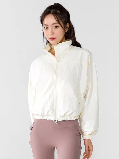 High Neck Dolman Crop Windbreaker