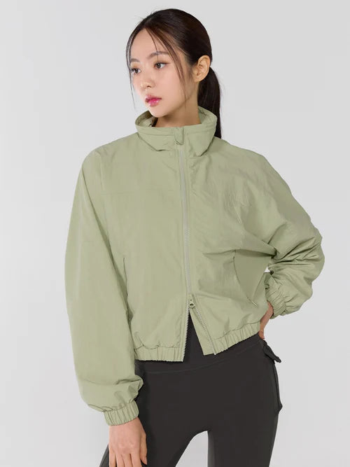 High Neck Dolman Crop Windbreaker