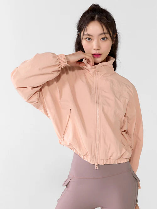 High Neck Dolman Crop Windbreaker