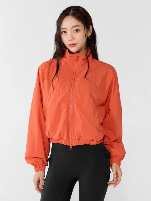 High Neck Dolman Crop Windbreaker