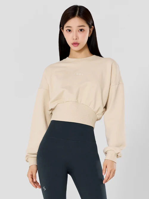 Wide Banding Crop Sweatshirts