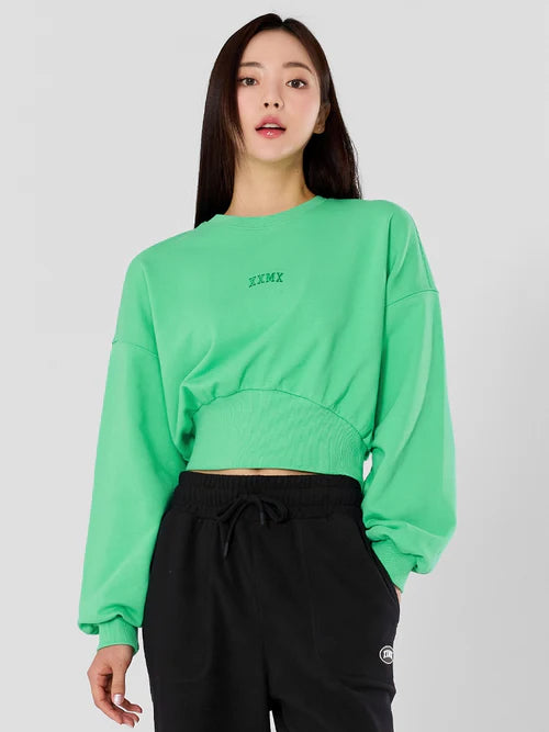 Wide Banding Crop Sweatshirts