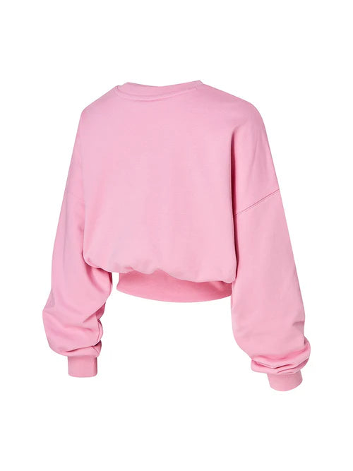 Wide Banding Crop Sweatshirts