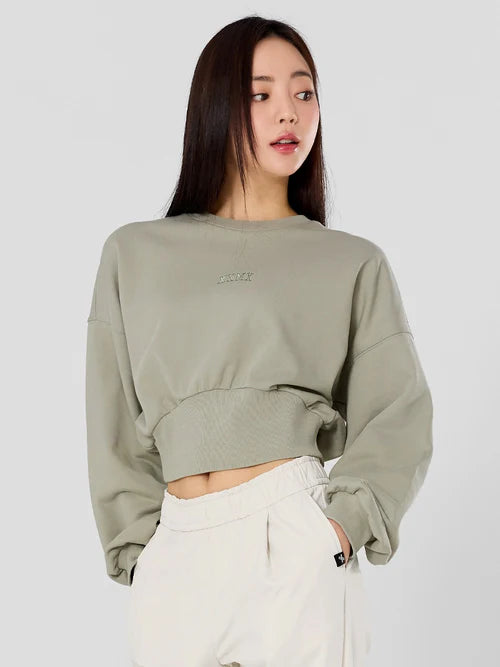 Wide Banding Crop Sweatshirts