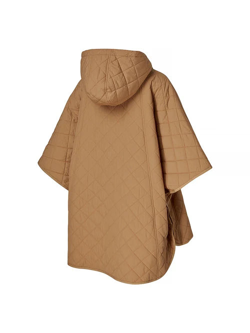 Quilted Hood Packable Poncho