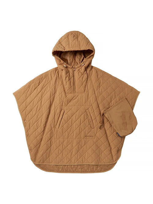 Quilted Hood Packable Poncho