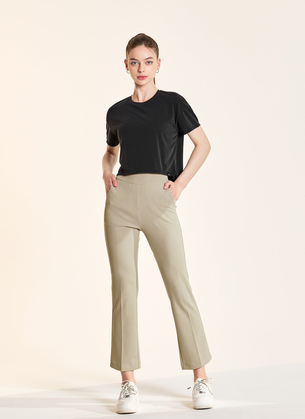 Stretch Banding Boots Cut Slacks 9"