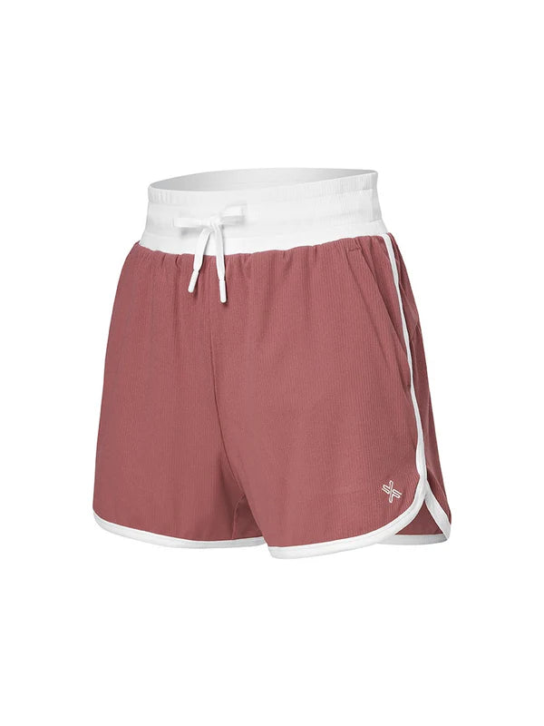 Ribbed Color Block Dolphin Shorts