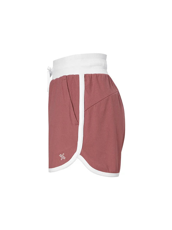 Ribbed Color Block Dolphin Shorts