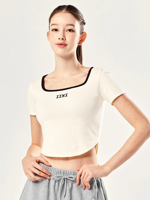 Kelly Square Neck Crop Short Sleeve