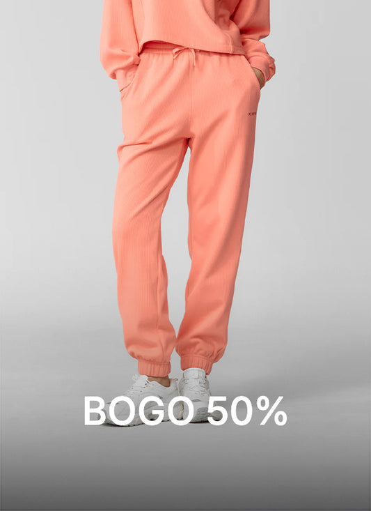 [2 FOR $102.3] Peach Ribbed Basic Jogger Pants