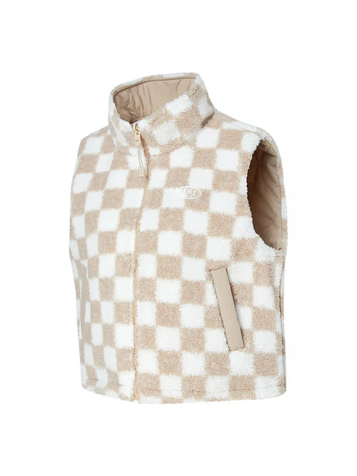 Checker Board Fleece Reversible Vest