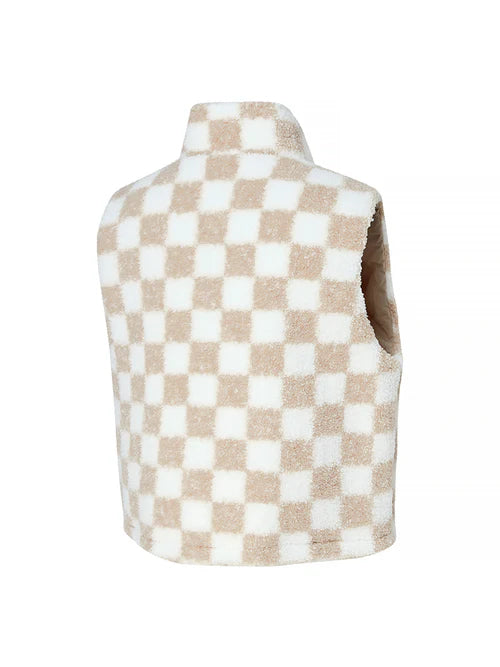 Checker Board Fleece Reversible Vest