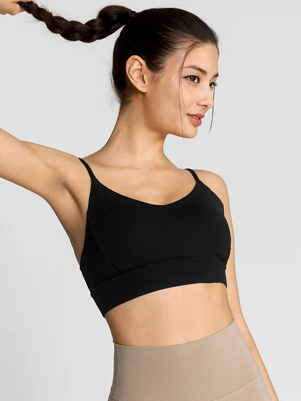 Black Label Signature Breathe V-neck Bra Top