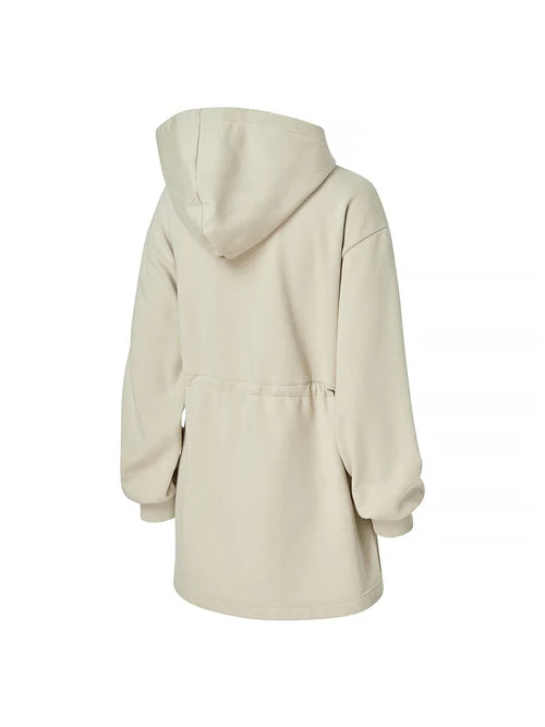 Warm Cotton Loose Fit String Hood Zip-up