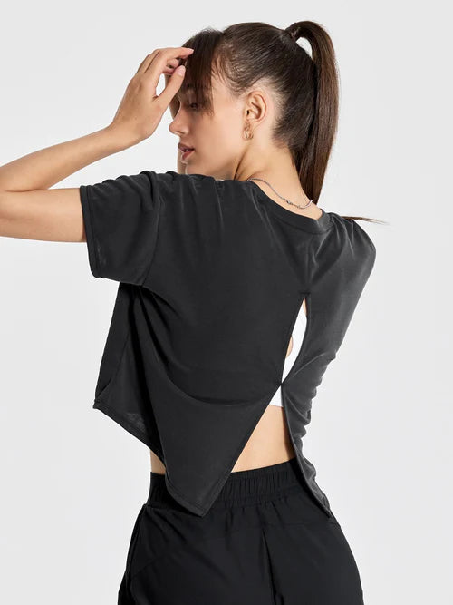 Back Slit Crop T-Shirt