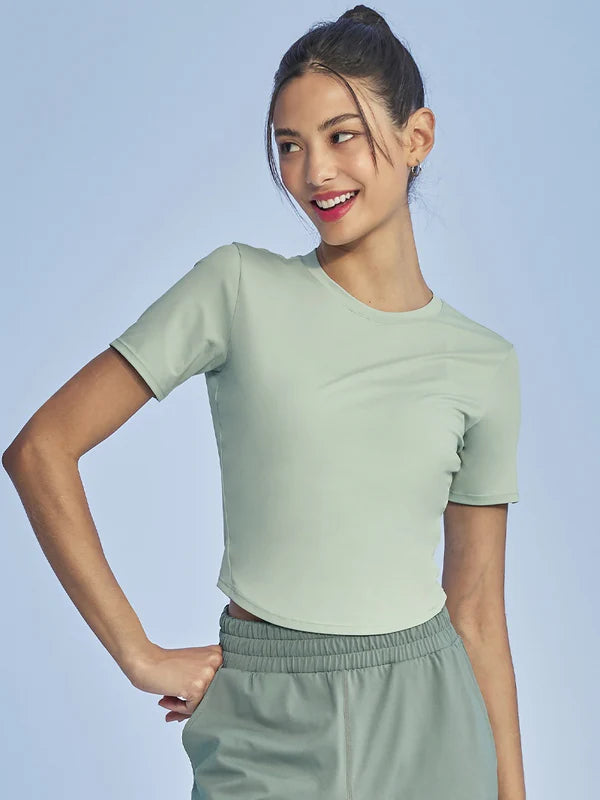 Ice Feather Cropped Short Sleeve