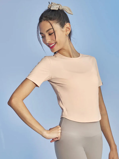 Ice Feather Cropped Short Sleeve