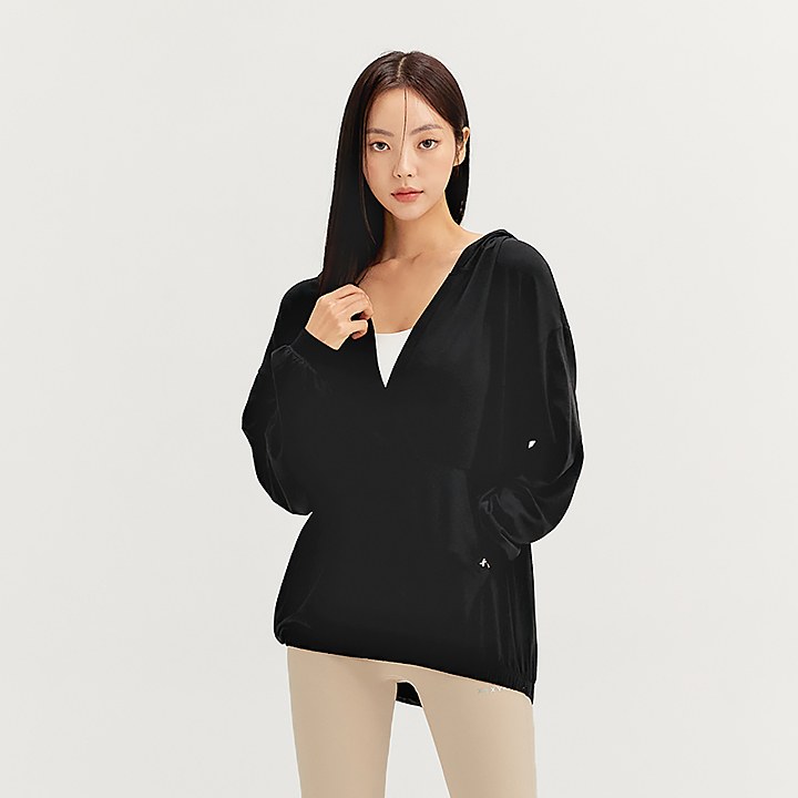 Loose Fit Cover-up Hood_Black