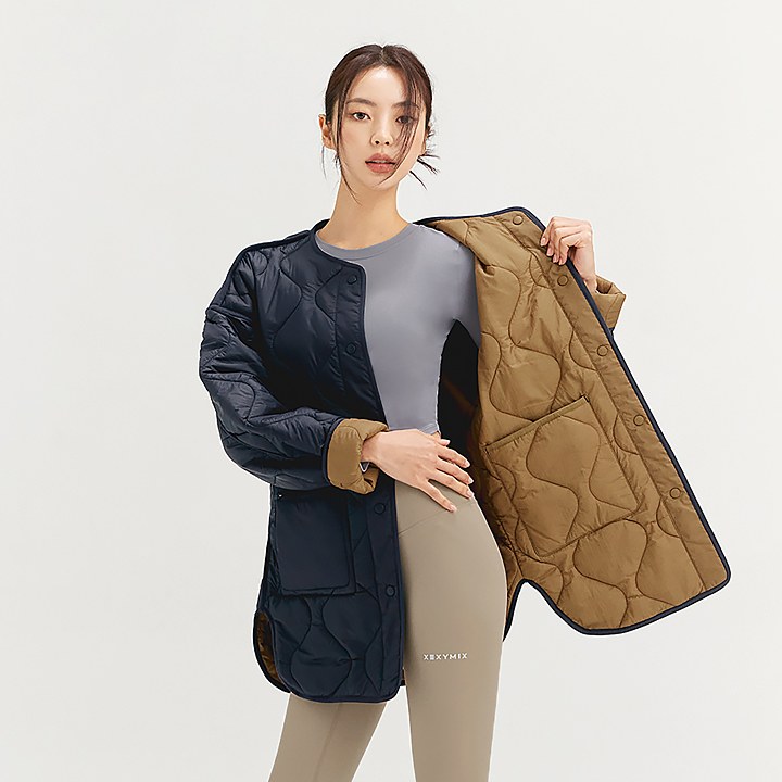 Reversible Pocket Quilted Jacket_Signature Navy