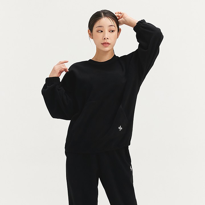 Fleece Over Fit Sweatshirt_Black