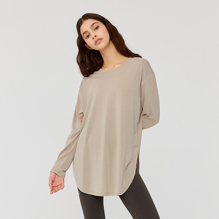 Hip Cover Round Long Sleeve_Shimmer Beige