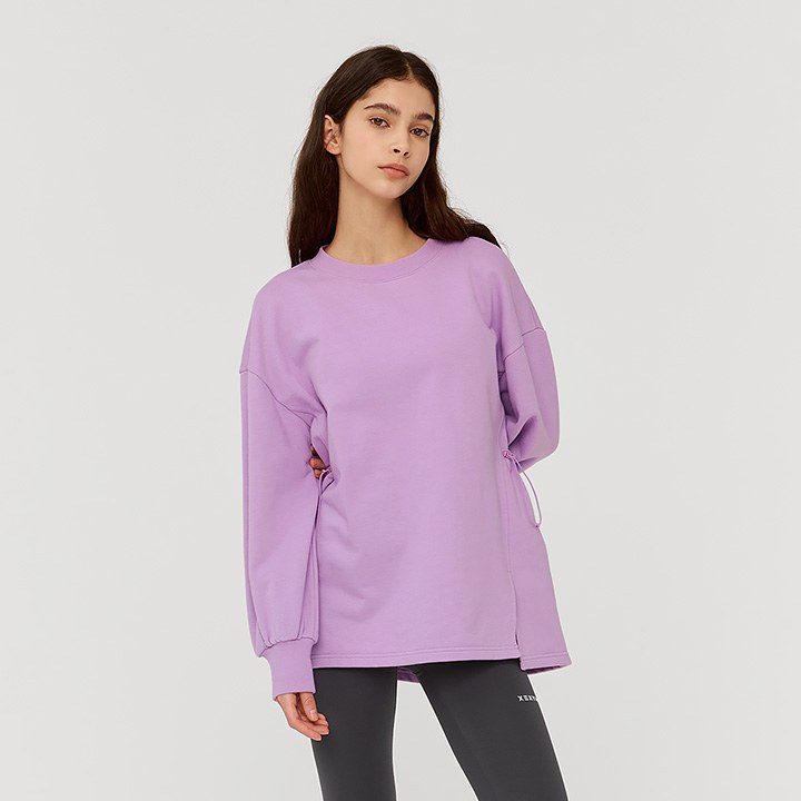 String Cover Up Sweatshirt_Lilac