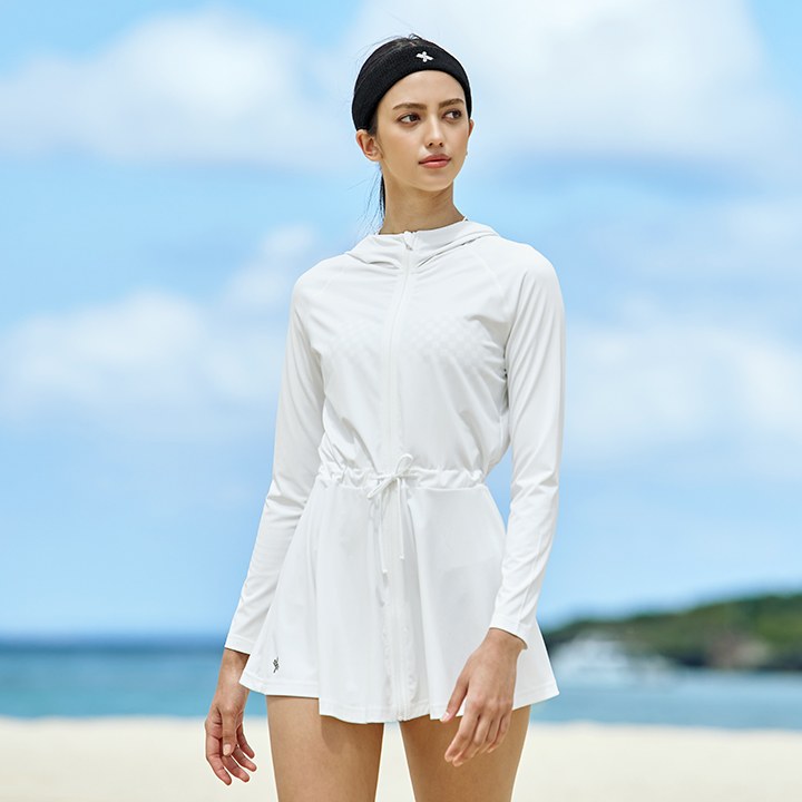 Multi Cover Up One-Piece Zip Up_Ivory