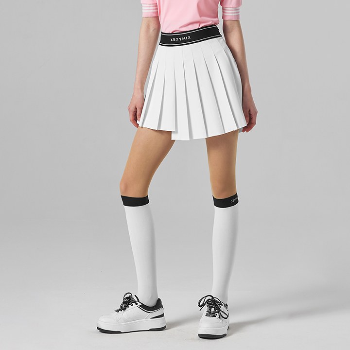Unbalanced Pleats Culotte Skirt 2.0_Off White