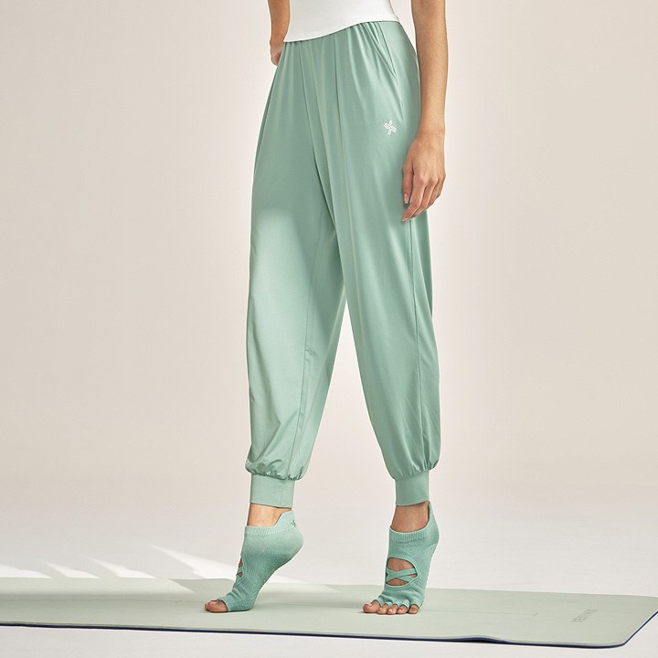 Relax Feather Jogger Fit Harem Pants_Smoke Green