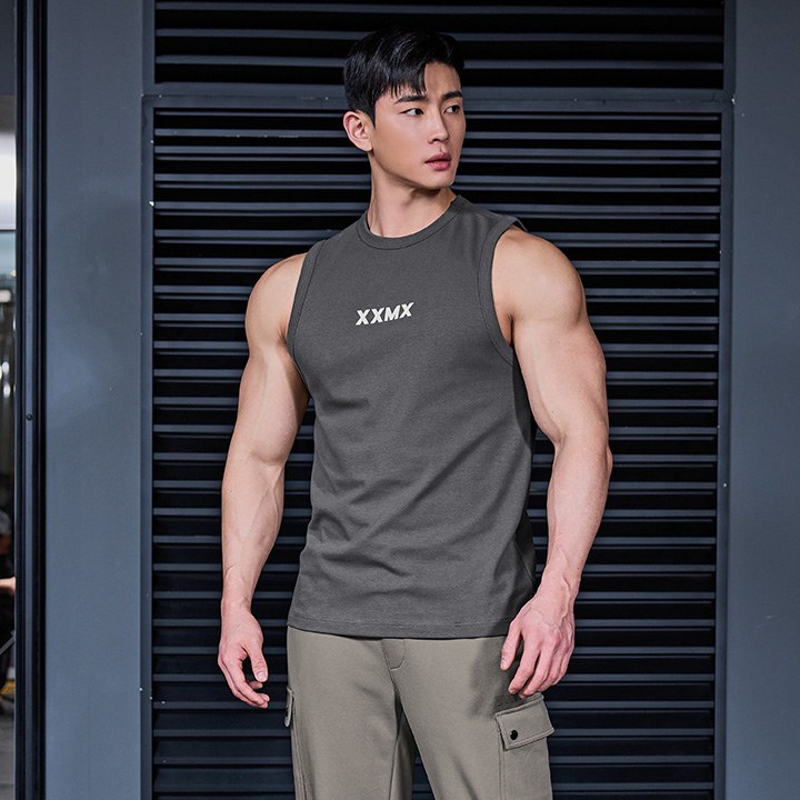 Muscle Fit Dual Sleeveless_State Gray
