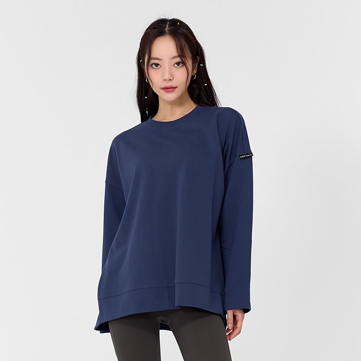 Cotton Cover Loose Fit T-Shirt_Moss Navy