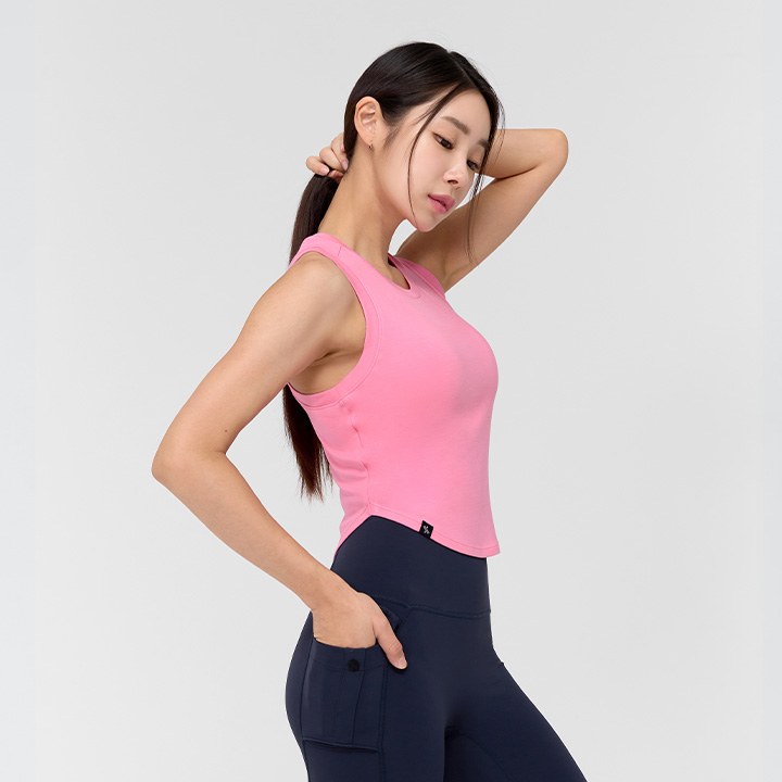 Soft Tension Crop Sleeveless_Candy Pink
