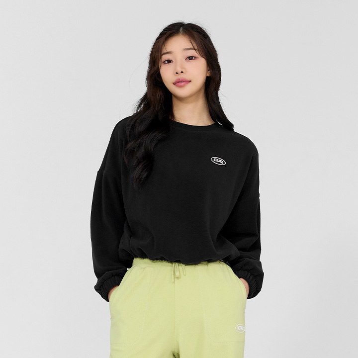 Light Fleece Crop Sweatshirt_Black
