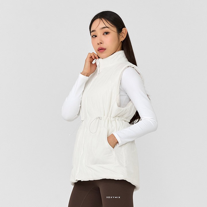 Reversible Quilting Vest_Ivory