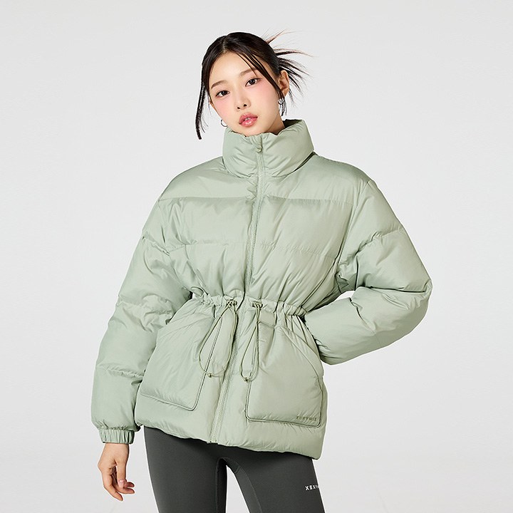 High Neck Wellon Padded Jacket_Green Lily