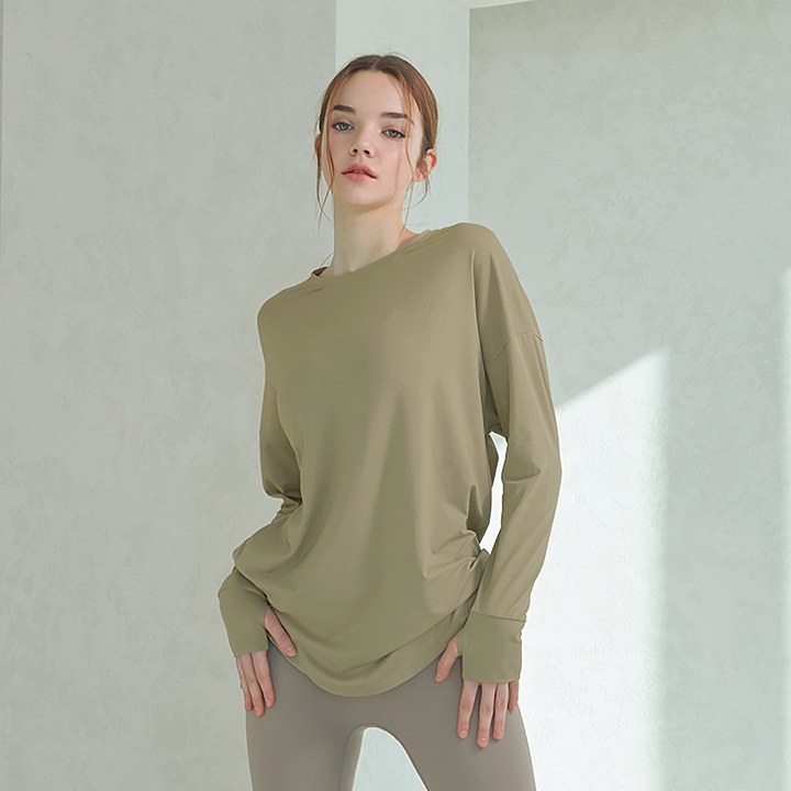 Ice Feather Loose fit Long Sleeve_Wood Sage