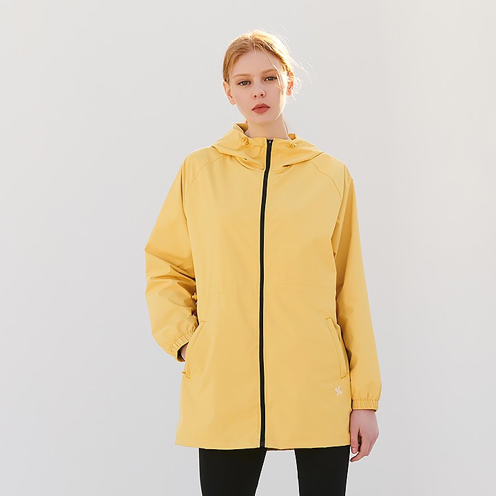 Hot Burning Suit Hood Long Jacket_Ocher Yellow