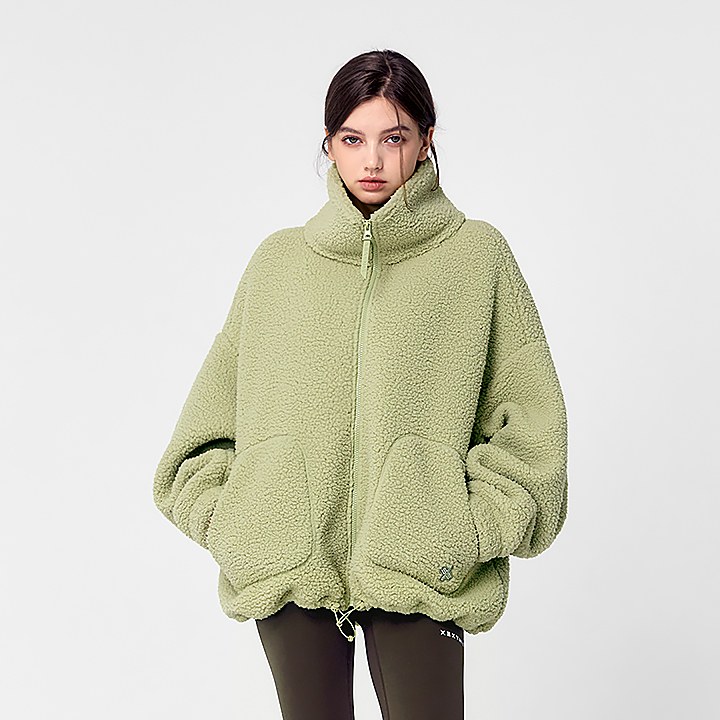 Sherpa High Neck Jumper_Pure Lime