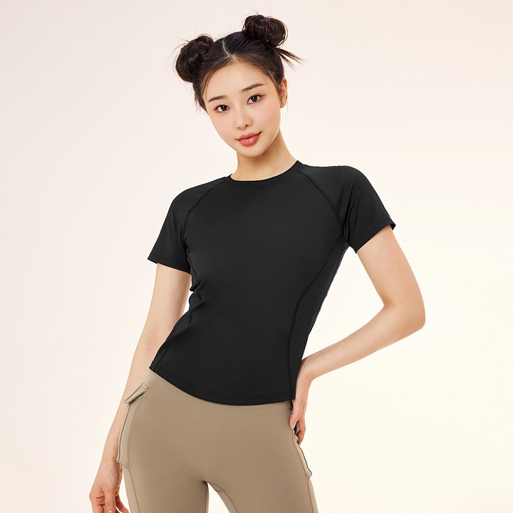 Daily Feather Slim Fit Short Sleeve_Black