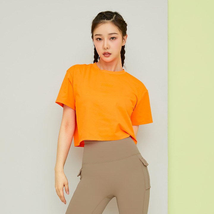 Eco Dex Crop Short Sleeve_Bright Orange