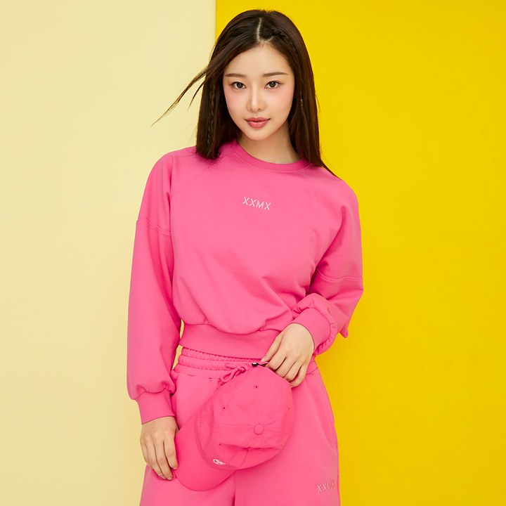 Easy-Going Crop Sweatshirts_Sunset Pink