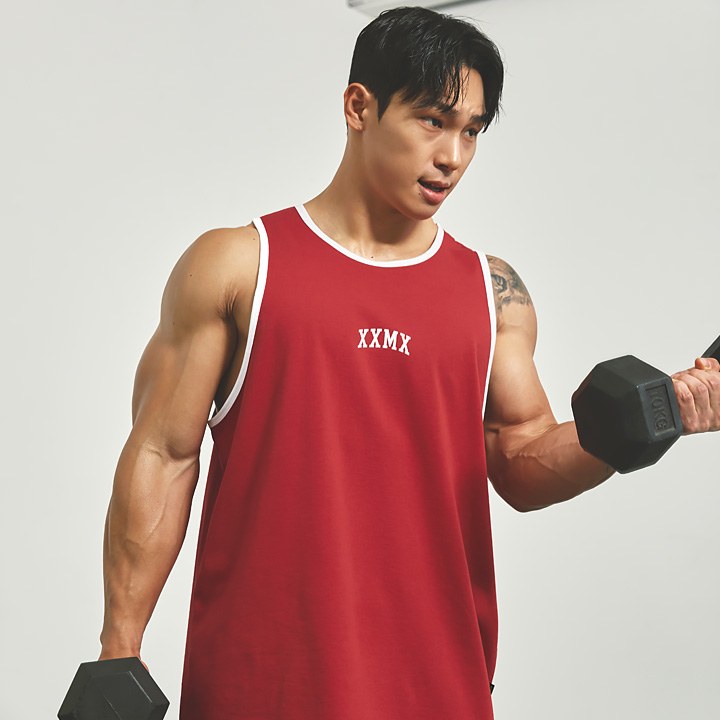 Advanced Color Block Sleeveless_Red