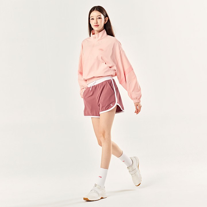 Ribbed Color Block Dolphin Shorts_Sweet Pink